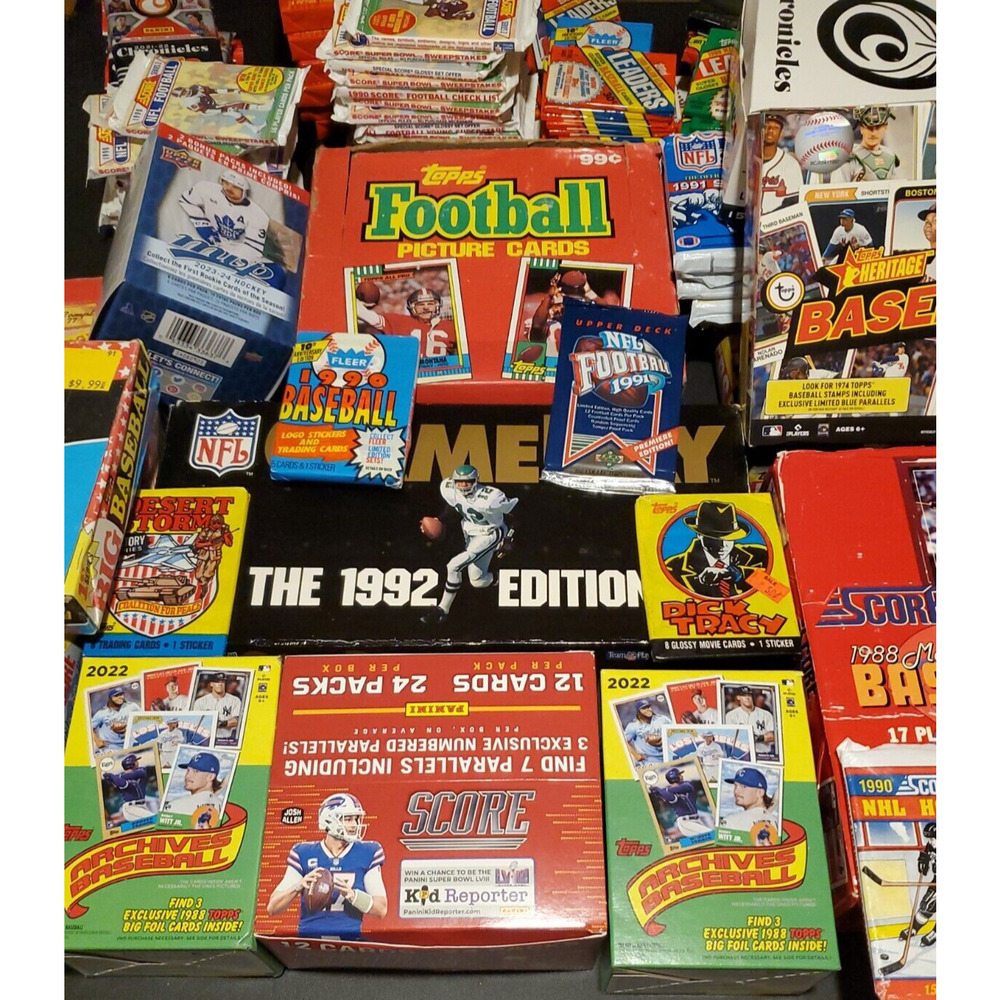 Lot of 500 multi/mixed-sport cards and non-sport trading cards in sealed packs